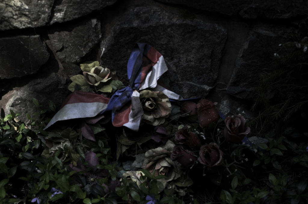 Flowers on the monument