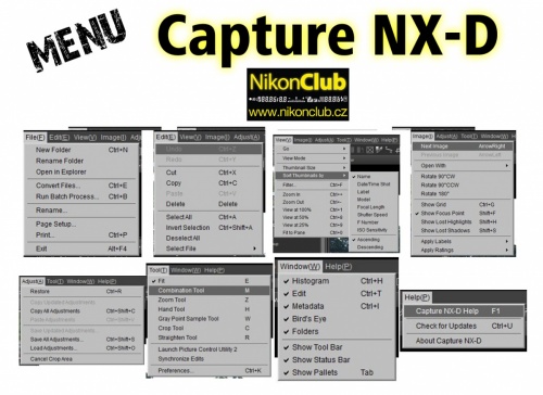Nikon Capture NX-D menu